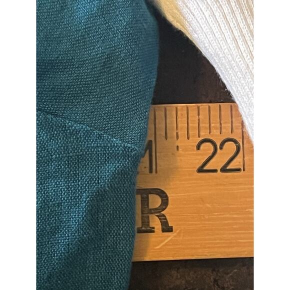 Soft Surroundings Bird Embroidered Midi Dress •M• Aztec Boho Kaftan Tassel Teal - Picture 13 of 13